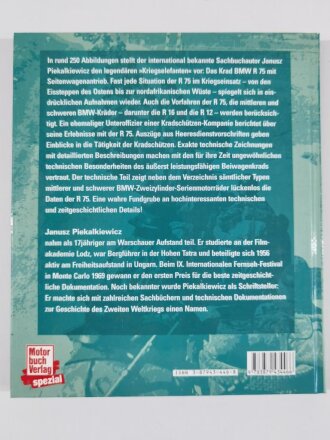 "Die BMW Kräder R12 / R75 im Zweiten Weltkrieg", Janusz Piekalkiewicz, 187 Seiten, DIN A4, gebraucht, aus Raucherhaushalt