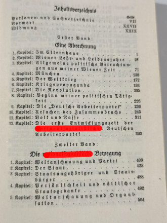 Adolf Hitler " Mein Kampf", blaue Kriegsausgabe von 1940, mit Schutzumschlag dieser stark gebraucht