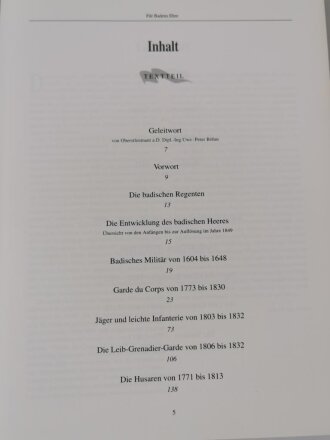 Für Badens Ehre, Die Geschichte der badischen Armee 1604 - 1832, Gerhard Söllner, 300 Seiten, DIN A4, gebraucht, aus Raucherhaushalt