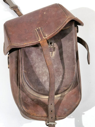 Packtasche für Berittene Wehrmacht. Leder trocken, datiert 1938, ungereinigtes Stück