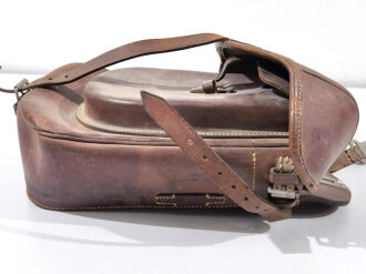 Packtasche für Berittene Wehrmacht. Leder trocken, datiert 1938, ungereinigtes Stück