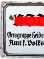 Emailschild " NSDAP Ortsgruppe Heidelberg Altstadt I, Amt für Volkswohlfahrt" 35,5 x 49,5cm