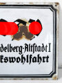 Emailschild " NSDAP Ortsgruppe Heidelberg Altstadt I, Amt für Volkswohlfahrt" 35,5 x 49,5cm