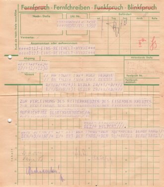 Mendte, Rolf. Ritterkreuz des Eisernen Kreuzes am 24.Dezember 1944.