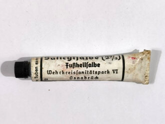 Tube "Fußheilsalbe" Wehrmacht , ungereinigt, NUR FÜR DEKOZWECKE