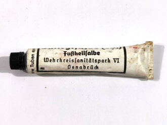 Tube "Fußheilsalbe" Wehrmacht , ungereinigt, NUR FÜR DEKOZWECKE