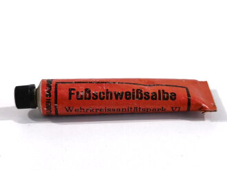 Tube "Fußschweißsalbe" Wehrmacht , ungereinigt, NUR FÜR DEKOZWECKE