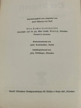 "Angriff, Angriff, Angriff, Angriff,", Dr. Joseph Goebbels, 340 Seiten, datiert 1935, gebraucht, DIN A5, aus Raucherhaushalt