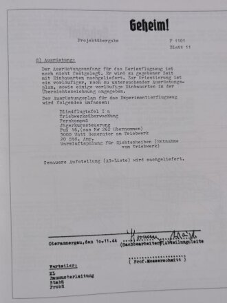 "Messerschmitt Geheimprojekte", Geheim!, Studien Projekte und Prototypen für einstrahlige Jagdflugzeuge, Meilensteine auf dem Weg zum modernen Kampfflugzeug, DIN A4, 186 Seiten