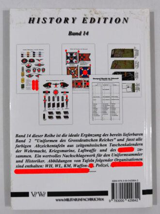 "Abzeichen und Dienstgrade des Deutschen Reiches 1935 - 1945", History Edition Band 14, DIN A5, 57 Seiten, aus Raucherhaushalt