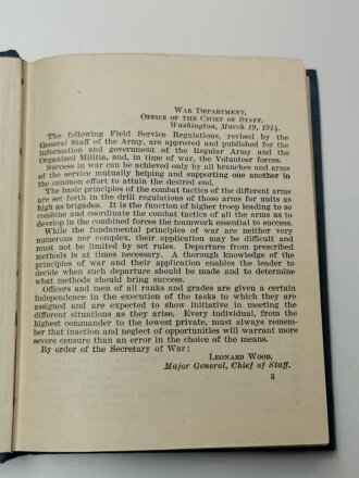 U.S. WWI, Field Service Regulations, U.S. 1914 dated