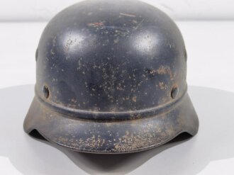 Stahlhelm Luftschutz. Originallack, hatte nie ein Emblem. Ungereinigtes Stück