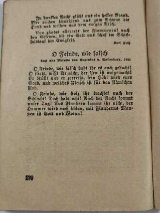 Lieder der Jugend "Uns geht die Sonne nicht unter." datiert 1940, 170 Seiten, DIN A6, stark gebraucht