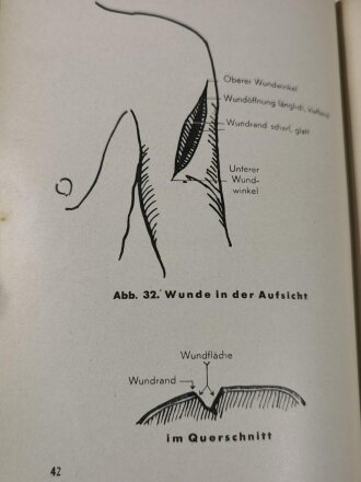 "Amtliches Unterrichtsbuch über Erste Hilfe", 263 Seiten, 2. Auflage 1938, gebraucht, DIN A5