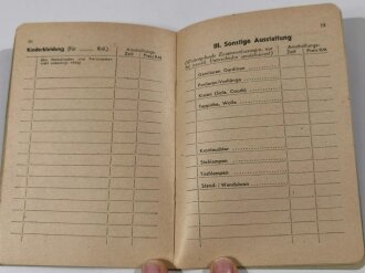 Luftschutz, kleines Heft "Mein Eigentum, Inventar-Verzeichnis für den Notfall, Ausgabe B für 3- bis 6-Zimmer-Wohungen", datiert 1944, 32 Seiten, gebraucht, DIN A6