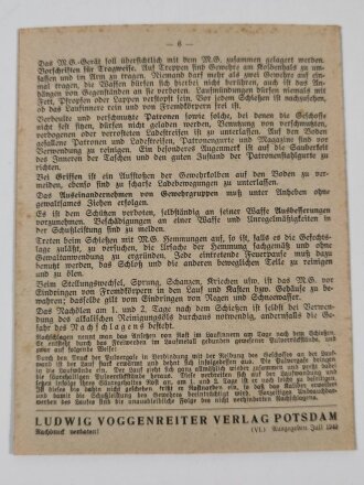 Waffentafel Wa 15 "Pflege u. Behandlung der Waffen" von 1940