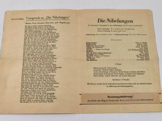 Staatliches Landestheater Gotha-Eisenach "Die Nibelungen I und II" Programmheft Spielzeit 1941/42