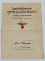 Staatliches Landestheater Gotha-Eisenach "Die Nibelungen I und II" Programmheft Spielzeit 1941/42