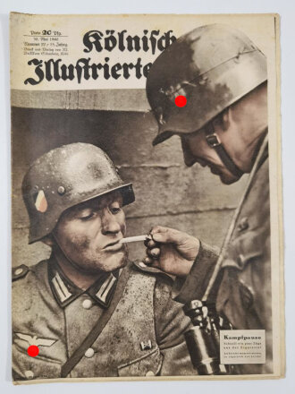 Kölnische Illustrierte Zeitung, Nummer 22, datiert 30. Mai 1940, "Kampfpause",  über DIN A4