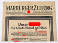 Marburger Zeitung, Amtliches Organ des steirischen Heimatbundes, Nr. 122/a vom  2. Mai 1945, "Unser Führer für Deutschland gefallen"