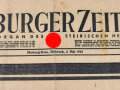 Marburger Zeitung, Amtliches Organ des steirischen Heimatbundes, Nr. 122/a vom  2. Mai 1945, "Unser Führer für Deutschland gefallen"