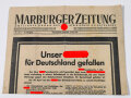 Marburger Zeitung Wandanschlag, Amtliches Organ des steirischen Heimatbundes, Nr. 122/a vom 2. Mai 1945, "Unser Führer für Deutschland gefallen"