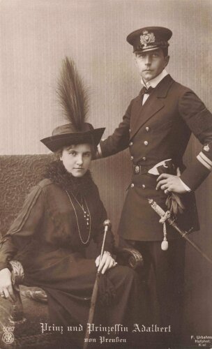 1. Weltkrieg, Ansichtskarte "Prinz und Prinzessin Adalbert von Preußen"