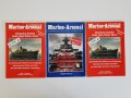 3 Ausgaben "Marine Arsenal," alle leicht gebraucht