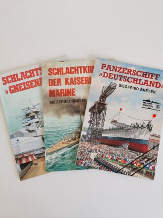 3 Ausgaben "Marine Arsenal," alle leicht gebraucht