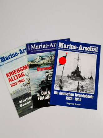 3 Ausgaben "Marine Arsenal," alle leicht gebraucht