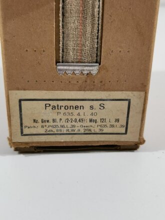 Pappkasten für 300 Schuss Munition 8x 57 ( für K98 ) . 20 Pappschachteln enthalten, alles zusammengehörig. OHNE Inhalt - Complete matching set for 300 K98 rounds, ONLY EMPTY BOXES