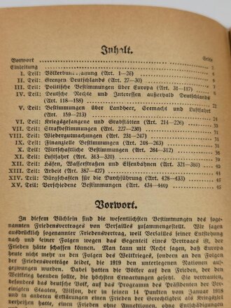 "Der Vetrag von Versailles", datiert 1933 30 Seiten, Din A6