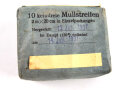 Pack " 10 keimfreie Mullstreifen" datiert 1937,  gehört so unser anderem in Verbandkästen Wehrmacht und Luftschutz