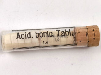 Röhrchen " Acid.boric.Tabl." für Sanitätszwecke der Wehrmacht