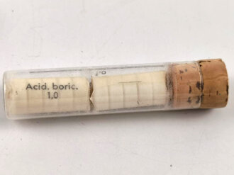 Röhrchen " Acid.boric.Tabl." für Sanitätszwecke der Wehrmacht