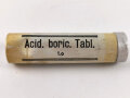 Röhrchen " Acid.boric.Tabl." für Sanitätszwecke der Wehrmacht