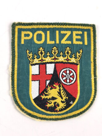 Ärmelabzeichen Polizei Rheinland- Pfalz für das Diensthemd, Rückseitig mit Kleberesten