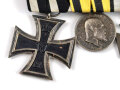 Württemberg, Ordenspange Eisernes Kreuz 2.Klasse 1914,  Silberne Militärverdienstmedaille König Wilhelm II. 1892 - 1918, Ehrenkreuz für Frontkämpfer