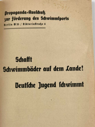 "Schafft ländliche Schwimmbäder"Propaganda Ausschuß zur Förderung des Schwimmsports mit 80 Seiten