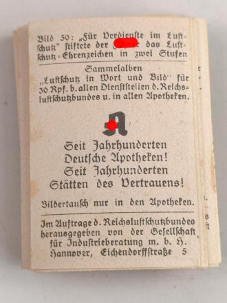 Pack Sammelbilder aus Sammelbilderalbum " Luftschutz in Wort und Bild"  Bild 49 von 50 fehlt