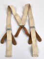 British 1945 dated white cotton braces. Used, good condition