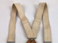 British 1945 dated white cotton braces. Used, good condition