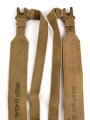 British WWII, Pair of Pattern 1937 Haversack shoulder straps (Left and right  webbing L straps ) used. A set of brass buckles included ( no picture )