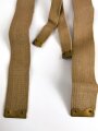 British WWII, Pair of Pattern 1937 Haversack shoulder straps (Left and right  webbing L straps ) used. A set of brass buckles included ( no picture )