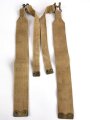 British WWII, Pair of Pattern 1937 Haversack shoulder straps (Left and right  webbing L straps ) used. A set of brass buckles included ( no picture )