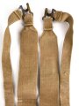 British WWII, Pair of Pattern 1937 Haversack shoulder straps (Left and right  webbing L straps ) used. A set of brass buckles included ( no picture )