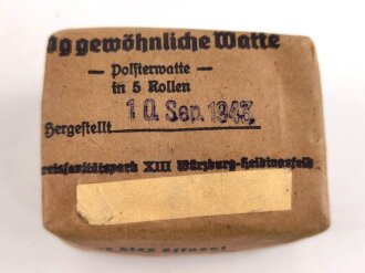 Pack "100g gewöhnliche Watte" datiert 1943