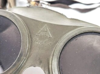 Schutzbrille "Auer Neophan" Wehrmacht, weiches Gummi , die Gläser leicht grün getönt