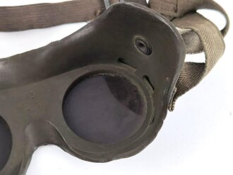 Schutzbrille "Auer Neophan" Wehrmacht, weiches Gummi , die Gläser leicht grün getönt