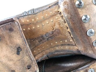 Paar Marschstiefel für Mannschaften der Wehrmacht. Ungeschwärtzes, nicht getragenes Paar. Sohlenlänge 27cm